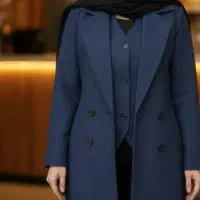 کت شلوار همراه جلیقه سورمه ای ۴۰تا۴۴