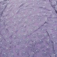 پارچه ۳مترو۷۰ گل برجسته یاسی با۳مترزیرآستر