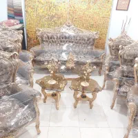 مبل شاه نشین ۹ نفره ست کامل میزو عسلی تمام راش