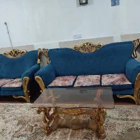 مبل۸ نفره بادوام بادوعسلی کوچیک ویه عسلی بزرگ|مبلمان خانگی و میز عسلی|بهارستان, |دیوار