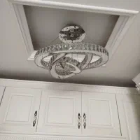 لوستر سقفی تمام کریستال بدنه استیل اس ام دی|لوستر و چراغ آویز|فردیس, شهرک هفده شهریور|دیوار