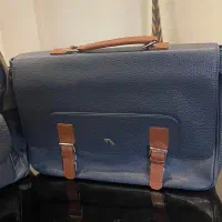 کیف دستی چرم مشهد نو سرمه ای( ست کوله پشتی دارد)