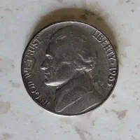 سکه آمریکا 5 سنت جفرسون نقره 1945