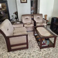 مبل راحتی چوب ۴ نفره|مبلمان خانگی و میز عسلی|تهران, آبشار تهران (دریاچه)|دیوار