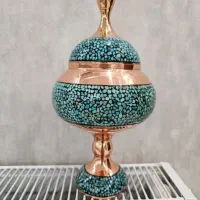 شکلاتخوری بزرگ‌30سانتی فیروزه کوب مسی دست ساز