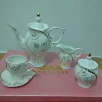 سرویس چایخوری چینی نگین دار مناسب جهیزیه|ظروف سرو و پذیرایی|تهران, کیانشهر|دیوار