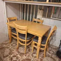 دست آخر نهار خوری چوبی ۴ نفزه