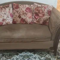 یک دست مبل راحتی پارچه جیر نسکافه ای