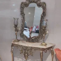 اینه شمعدون و لوستر جفت برنجی