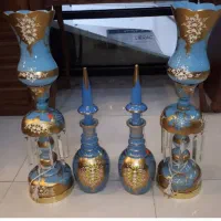 چراغ دو پوست فیروزه ای  دستساز