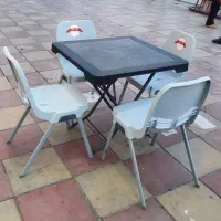 میز و صندلی پلاستیکی پایه فلز