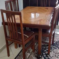 میز غذاخوری شش نفره چوب تمام راش