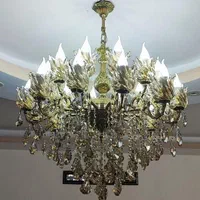 لوستر 24 شعله پرکاروسنگین برنز اصل تولیدی رستمی|لوستر و چراغ آویز|زنجان, |دیوار