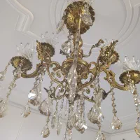 لوستر برنز اصل باساعت|لوستر و چراغ آویز|کنگاور, |دیوار