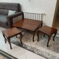 لوستر و جلو مبلی و میز عسلی ست ۳ تیکه تمام چوب