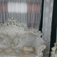 پرده و شال دوطرفه نقره ای مشکی طوسی و پرده زیری|پرده، رانر، رومیزی|تهران, خاوران|دیوار