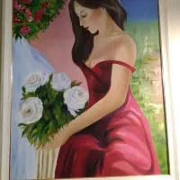 فروش تابلو رنگ روغن ۵۰*۷۰ با قاب سفید|تابلو، نقاشی، عکس|تهران, سازمان آب|دیوار