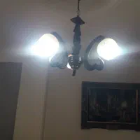 ۱ جفت لوستر چوبی ۳ شعله در حد