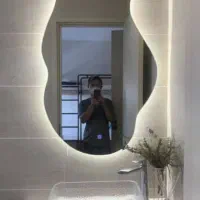 آینه مدل مینیمال ضد بخار کلید لمسی