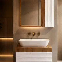 فول ست روشویی کابینتی وسنگ گاتریا وآینه و باکس