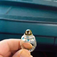 انگشتر نقره لعل زیتونی