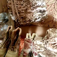 ست لباس نظامی شطرنجی خاکی و اورکت نظامی