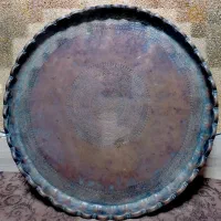 عتیقه. مجمعه بزرگ قلمکاری مسی