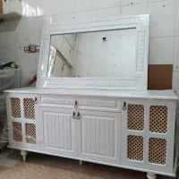 ست میز تلوزیون و آینه و کنسول حصیری سایز بزرگ|بوفه، ویترین، کنسول|مرودشت, فاز دوم شهرک فرهنگیان|دیوار