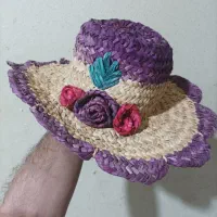 کلاه حصیری دست باف تزیینی