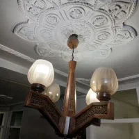 لوستر چهارشاخه چوبی|لوستر و چراغ آویز|ری, سیزده آبان|دیوار
