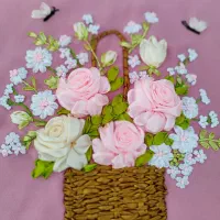 تابلو روبان دوزی