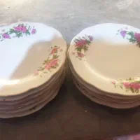بشقاب گل قرمزی قدیمی اصلی