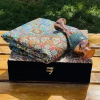 ست هدیه اداری ترمه و گلدان مس و فیروزه 20 با جعبه|صنایع دستی و سایر لوازم تزئینی|اصفهان, نقش جهان|دیوار