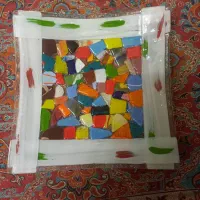 بشقاب شیشه کاری صنایع دستی