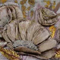 تابلو برجسته با خمیر تکسچر و ورق طلا