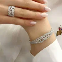 ست دستبند و انگشتر نقره امرالدکات فلاور emeralنقره|بدلیجات|تبریز, |دیوار