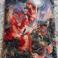 تابلو فرش ابریشم دست باف