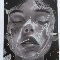 طراحی چهره سیاه قلم|تابلو، نقاشی، عکس|مرودشت, محمد آباد|دیوار