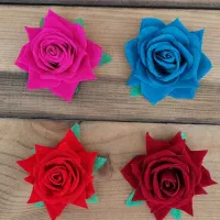 *گل رز مینیاتوری قطر۶/۵ سانت مخمل*|گل مصنوعی|سیاهکل, |دیوار