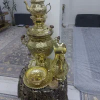 سماور گازی آبکاری طلایی