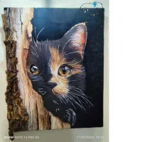 تابلو مخمل (رزین/ورق طلا/چوب)