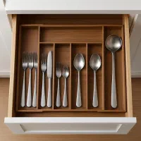 جاقاشقی چوبی کشویی ، داخل کشو رایکا|آبچکان و نظمدهنده ظروف|مشهد, سجادیه|دیوار