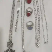 زنجیر پلاک انگشتر نقره