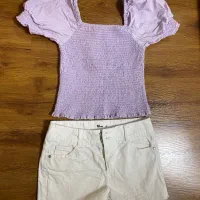 شلوارک لی دخترانه و بلوز برند خارجی