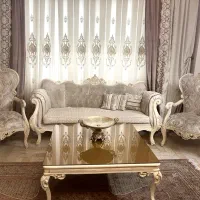 مبل هفت نفره چوب راش واقعی. آینه کنسول تمیز