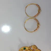 گوشواره حلقه ای و پلاک ماهک