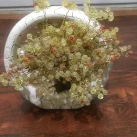 گلدان گل با مهرهای کریستالی