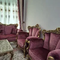 مبل استیل ورق طلا ۹ نفره|مبلمان خانگی و میز عسلی|تهران, پرستار|دیوار