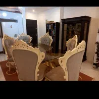 ناهار خوری سلطنتی سفید  ۶ نفره بسیار زیبا و نو