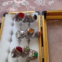 انگشتر نقره با رکاب دست وبنام
